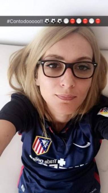 Rebeca también es hincha del Atlético de Madrid de España.