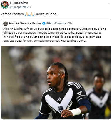 El mensaje de Luis Palma para Alberth Elis: “Vamos Panterita. Fuerza mi loco”. 