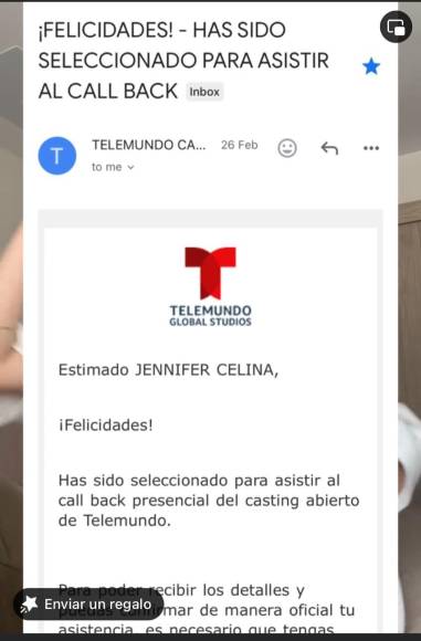 Y es que Jennifer Aplícano fue seleccionada por Telemundo Global Studio para hacer un casting presencial en Colombia junto a otros actores internacionales. 