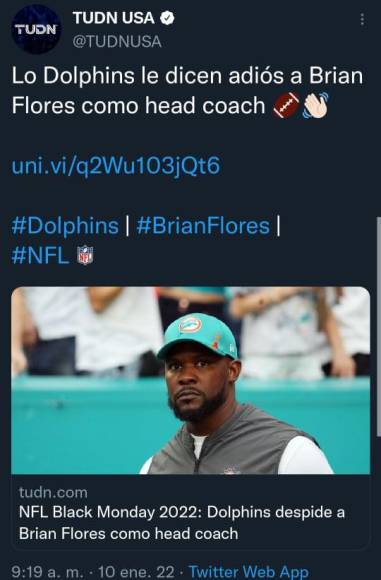 Explotan las redes por lo que hizo Miami Dolphins con el hondureño Brian Flores
