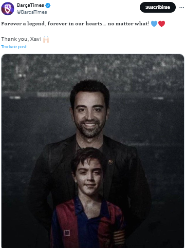 “Por siempre leyenda, por siempre en nuestros corazones. Gracias, Xavi”, dicen tras la salida del estratega