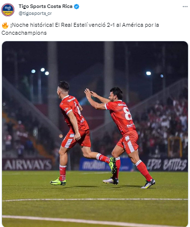 “¡Noche histórica! El Real Estelí venció 2-1 al América por la “Concachampions”, en Tigo Sports Costa Rica.
