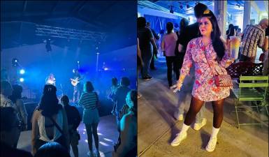 El ambiente festivo y temático del evento predominó con la asistencia de un público que vistió con esa moda clásica característica de esa década.