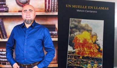 Melvin Cantarero y su nueva obra “Un muelle en llamas”.