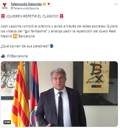 Los medios de comunicación compartieron las declaraciones de Laporta sobre repetir el clásico.