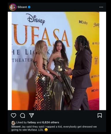 El posteo original del rapero 50 Cent donde se burla de Jay-Z