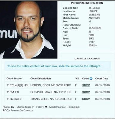Detienen a exesposo de Jenni Rivera, Esteban Loaiza, con 20 kilos de cocaína en EEUU