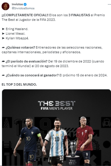 Messi en The Best 2023: Indignación tras nominación del argentino