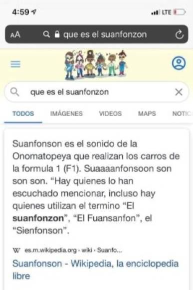 La palabra 'Suánfonson' es tan viral que google y Wikipedia ya tienen un espacio en sus buscadores y páginas.