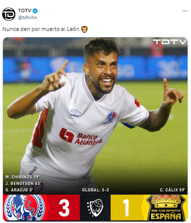 “Nunca den por muerto al León”, TDTV tras el repechaje entre Olimpia y Real España.