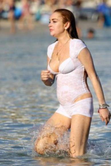 Linsay Lohan con su bikini polémico.