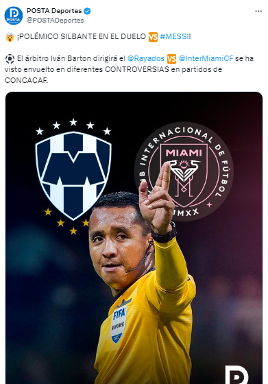 “Polémico silbante en el duelo”, expresó Posta Deportiva sobre Ivan Barton.