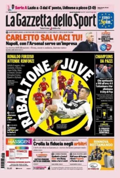 La Gazzetta dello Sport - El otro medio italiano también informa de la revolución que pretende armar la Juventus con Cristiano Ronaldo en la cabeza.