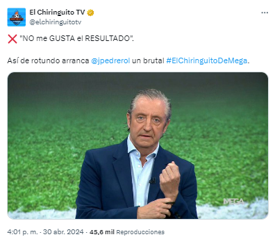 ”No me gusta el resultado”, el rotundo mensaje de Josep Pedredol.