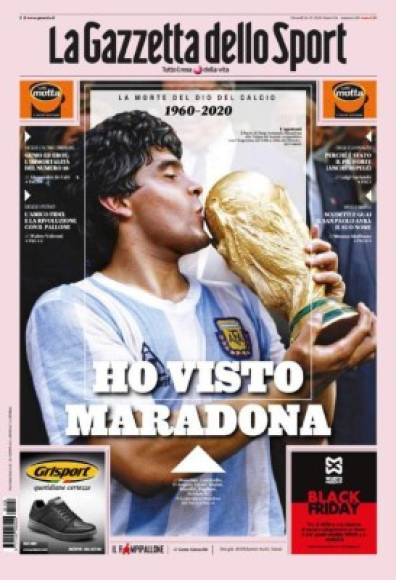 La Gazzetta dello Sport de Italia - 'He visto a Maradona'.