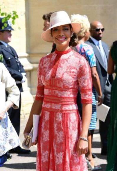 US actress Gina Torres arrives for the wedding ceremony of Britain's Prince Harry, Duke of Sussex and US actress Meghan Markle at St George's Chapel, Windsor Castle, in Windsor, on May 19, 2018. / AFP PHOTO / POOL / Ian West