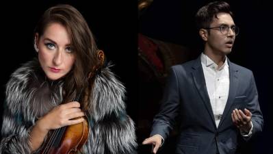 Elena Mikhailova y Dennis Orellana en fotografías de archivo.