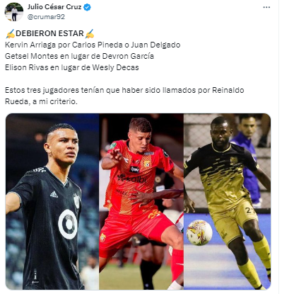 “Estos tres jugadores tenían que haber sido llamados por Reinaldo Rueda, a mi criterio”, comentó el comunicador.