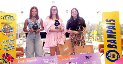 Fotografía de archivo de las tres ganadoras de la edición 2023, del Girl Boss Market, realizado en San Pedro Sula.