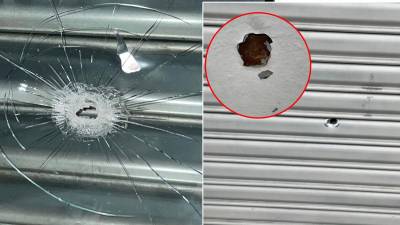 Los impactos de bala son de arma de grueso calibre.