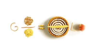 El diseño con un pastel viene del hecho de los que celebran la ocasión comiendo pastel ('pie', en inglés), palabra que suena igual que pi en el mismo idioma.