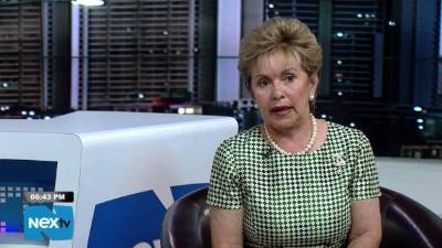 El expresidenta de Panamá, Mireya Moscoso, durante una entrevista en NexNoticias en marzo.