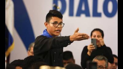 Lesther Alemán le llamó asesino a Ortega públicamente durante una reunión entre los líderes estudiantes y el mandatario en la crisis social de 2018.