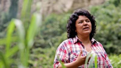 Berta Cáceres, líder ambientalista asesinada en 2016, en Honduras.