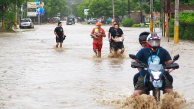 Foto de archivo de lluvias en San Pedro Sula.