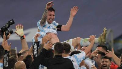 Argentina conquistó recientemente la Copa América de la mano de Lionel Messi. Foto AFP.