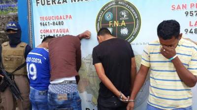 Los detenidos cuando estaban en la Fuerza Nacional Antiextorsión.