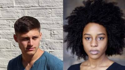 Los jóvenes actores Crystal Clarke y Pip Andersen.