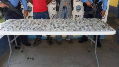 Imagen de la droga decomisada en Santa Cruz de Yojoa.