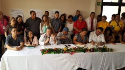 Momento en el que se desarrollaba la reunión entre médicos y maestros en Tegucigalpa, capital de Honduras