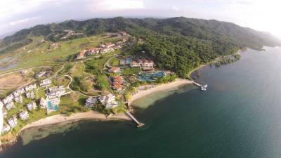 Vista aérea de Pristine Bay, en cuyas inmediaciones fue encontrado el cuerpo de la víctima.
