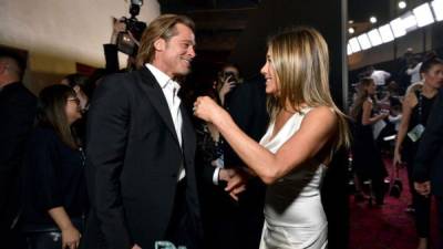 Brad Pitt y Jennifer Aniston en los SAG Awards, el pasado enero.