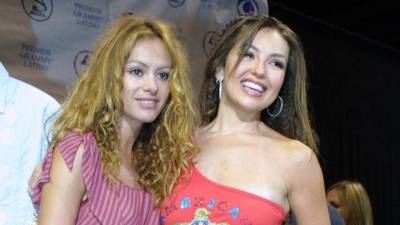 Paulina Rubio y Thalía en una foto de archivo.