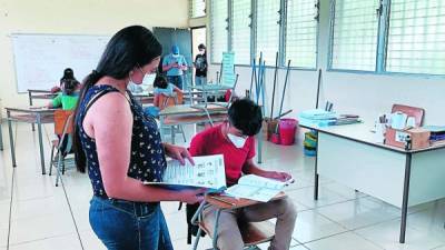En varios centros escolares de Copán comenzaron las clases semipresenciales a inicio de año.