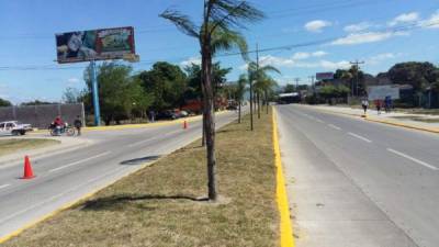 El bulevar de cuatro carrilles que fue inaugurado este martes en Choluteca, zona sur de Honduras.