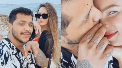 Los cantantes Christian Nodal y Belinda presumen su amor en redes sociales.