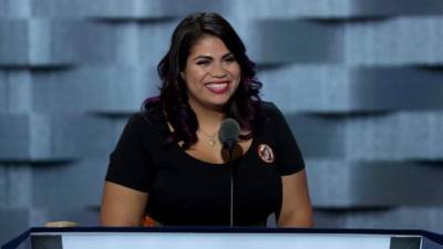 Astrid Silva fue una de las oradoras de la convención demócrata de Hillary Clinton. AFP.