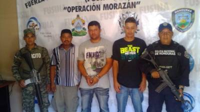 José Jiménez, Jorge Luis Hanson y Celedonio López Carabante fueron capturados en Ocotepeque.