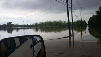 Kenia Ortiz compartió esta foto de las inundaciones que se presentan en el área de Texas.
