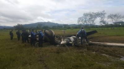 La avioneta aterrizó en la comunidad de La Venta, Gualaco, Olancho, y tras bajar la cocaína fue quemada.