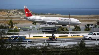 Un avión ruso en el aeropuerto de Caracas./