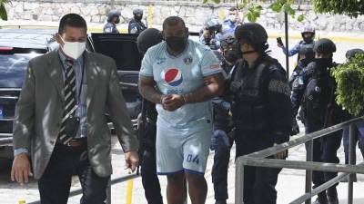 Tokiro Rodas Ramírez el día que fue presentado en la primera audiencia de extradición en la Corte Suprema de Justicia en Tegucigalpa. AFP