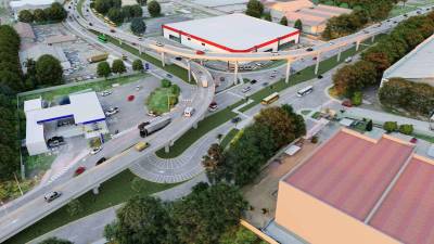 Así quedará la obra una vez que sea finalizada beneficiando a toda la ciudad y a los conductores que ingresen y salgan por el bulevar del este y el de la 33. La construcción avanza de acuerdo con lo planificado.