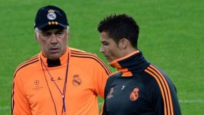 Ancelotti y Cristiano coincidieron desde 2013, en la llegada del italiano a la entidad blanca, hasta 2015, tras ganar la célebre 'Décima' que inició una etapa gloriosa en la historia del Real Madrid. Foto AFP.