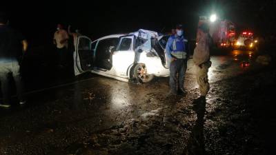 Imagen de la escena del accidente ocurrido esta noche en la carretera CA-5.