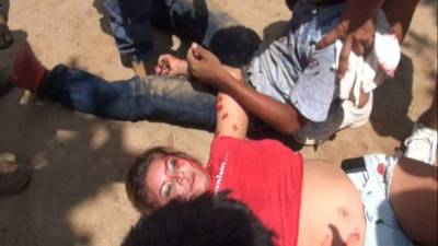 Imagen del violento desalojo en Choluteca.